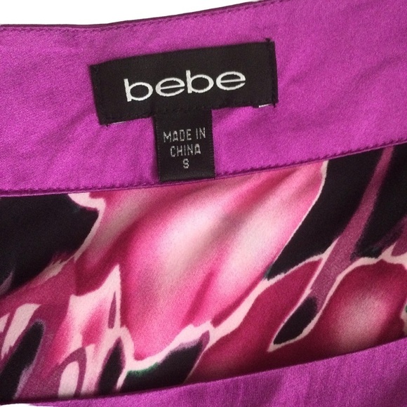 BEBE One Shoulder Silk Multicolor Blouse - Picture 14 of 14